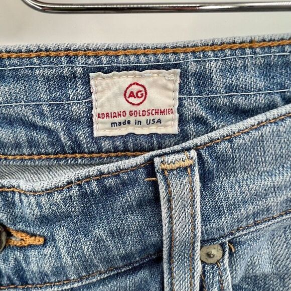 AG Adriano Goldschmied Blue Distressed Tomboy Relaxed Straight Size 31 - Picture 5 of 16